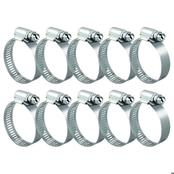 Grizzly Supply Hose Clamp, SAE 88, 304 Stainless Steel, 5-1/8 to 6 in Clamping Dia, 10PK #88S HC - main
