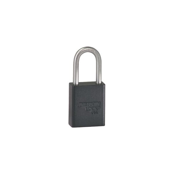 Master Lock Co Safety Padlock 1-1/2in Shackle Black Keyed Different A1106KD BLK - main