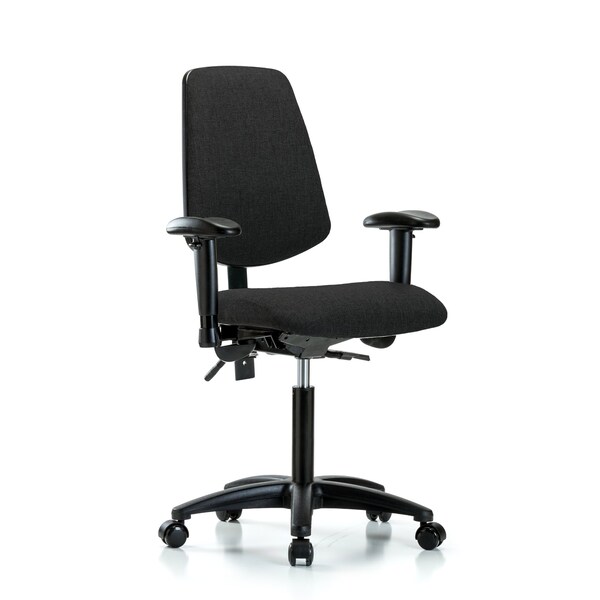 Blue Ridge Ergonomics Fab Med Bench Chair, Bk, AA, Cast, Blk, 6-Way Adjustable, 22" to 29" Height, Black BR-FMBCH-MB-RG-T0-A1-NF-RC-F42 - main