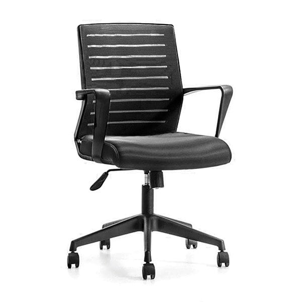 We'Re It Budg it, Office Chair for Home or Office with Modern Mesh Slat Back Design in Black BU-201-EW08 - main