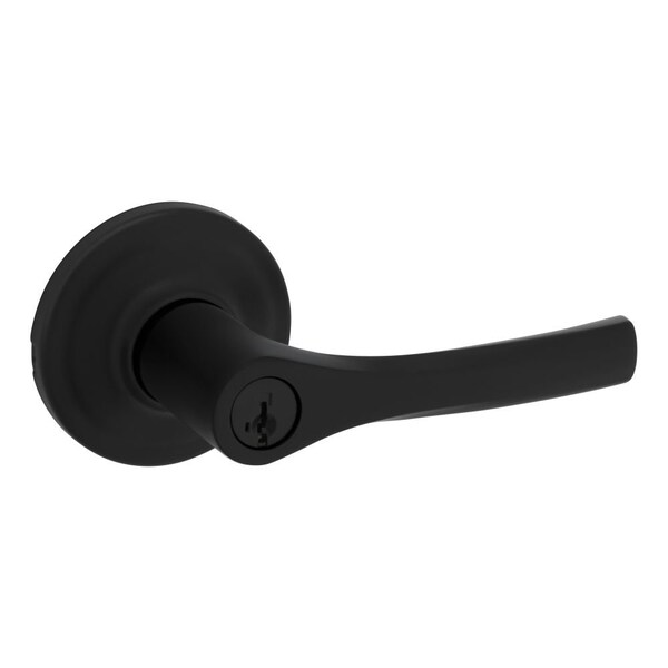 Kwikset Henley Lever Entry Door Lock SmartKey with 6AL Latch and RCS Strike Matte Black Finish 405HYL-514S - main