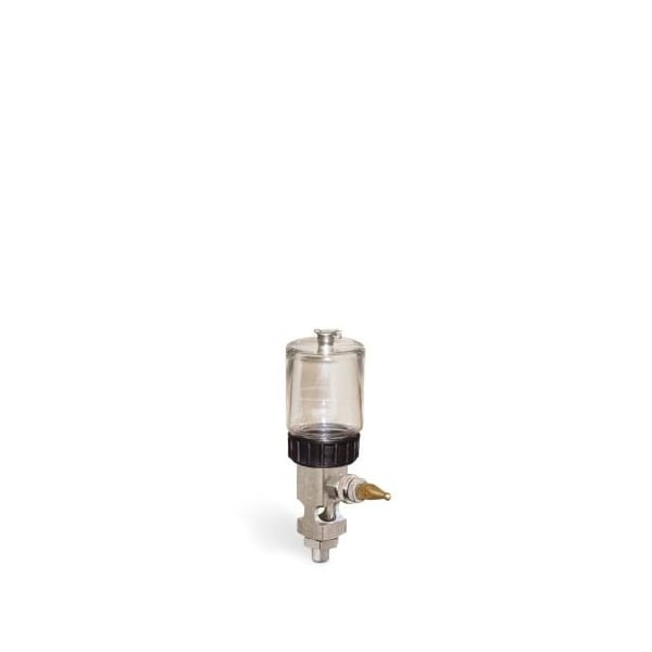 Oil-Rite 2 1/2 oz Capacity Single Feed Manual Lubricator w/Polycarb Reservoir - 1/8in. Male NPT, Pipe Mount B1681-0021B11W - main