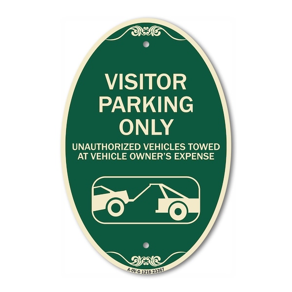 Signmission Parking Restriction Sign Visitor Parking Only, 12 In X 18 In Architectural, Heavy Gauge Aluminum A-OV-G-1218-23367 - main