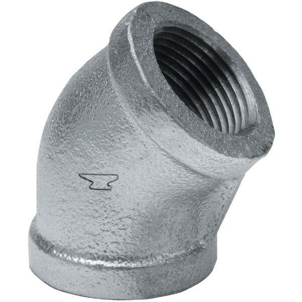 Anvil 3/8'' 45 Deg. Galvanized Elbow, 1/8 Bend 8700126553 - main