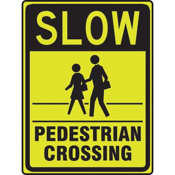 Accuform FLUORESCENT YELLOWGREEN SIGN SLOW FRW525 FRW525 - main
