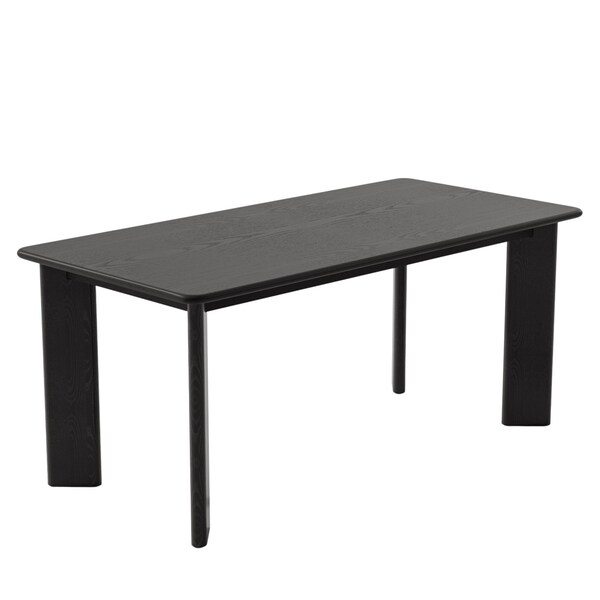 Homeroots 66" Black Solid Wood Dining Table 712222 - main