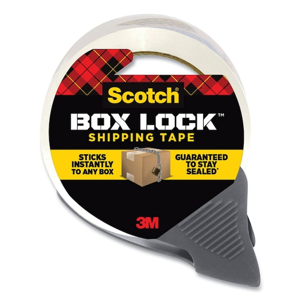 Scotch Box Lock Shipping Packaging Tape with Refillable Dispenser, 3 Core, 188 x 54.6 yds, Clear 3950RD - main