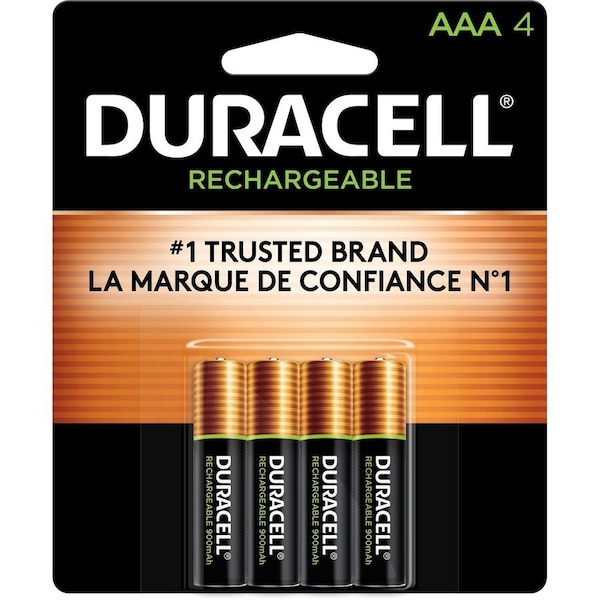 Duracell Ion Core Rechargeable AAA Batteries, Black, 4PK DURNLAAA4BCD - main