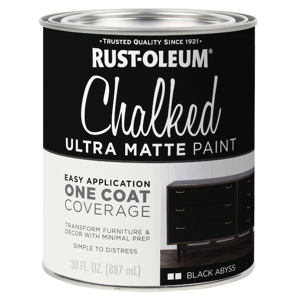 Rust-Oleum Chalked Ultra Matte Paint, Black Abyss, 1 Qt 391444 - main