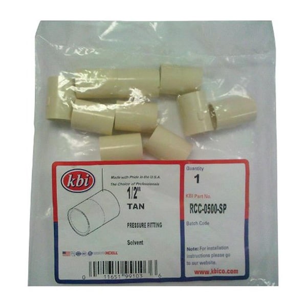 Kbi RCC-0500-SP CPVC Coupling 0.5 in. Slip, 10PK 4486346 - main