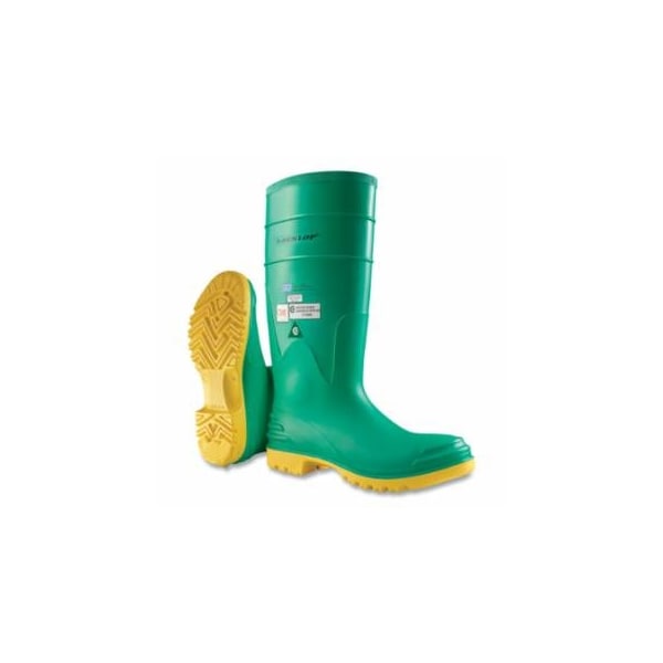 Dunlop Protective Footwear Hazmax Steel Toe/Midsole Rubber Boots, Men's 8, 16 in Boot, PVC, Green/Yellow 868-8701200.08 - main