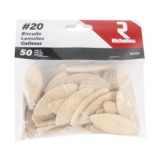 Richelieu Flat Wood Plate Joining Biscuits 2.25 in. L Natural, 50PK R77162 - main