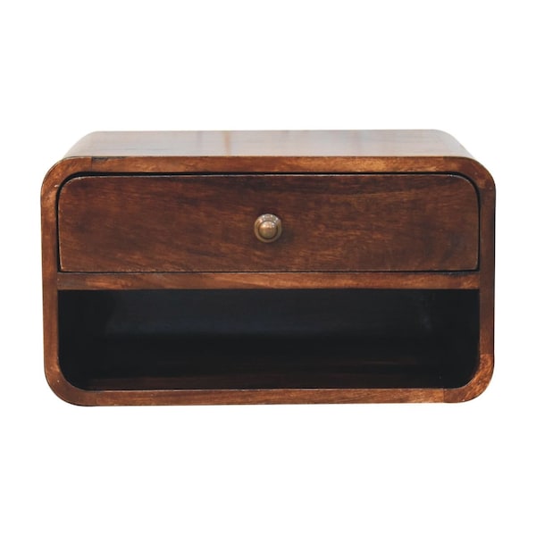 Homeroots 10" Brown Solid Wood One Drawer Nightstand 651734 - main