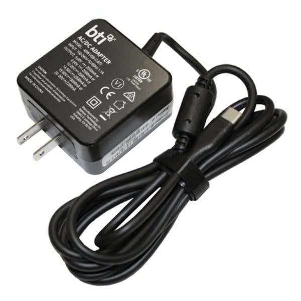 Battery Technology 45W Usb Type C Wallmount Ac Adapter For Hp (Black) 1HE07UT#ABA-BTI - main