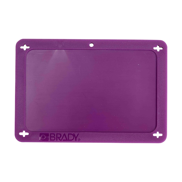 Brady Blank Tags, Plastic, Polyester, 3 3/16 in H x 4 11/16 in W, Not Applicable Dia., Purple, Rectangle TAG-UTIL-PUR25 - main