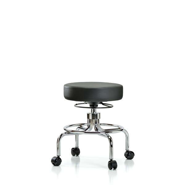 Blue Ridge Ergonomics Vinyl Screw-Lift Stool, Med Bench, Casters, Carbon BR-VSLMD-CR-RC-8823 - main