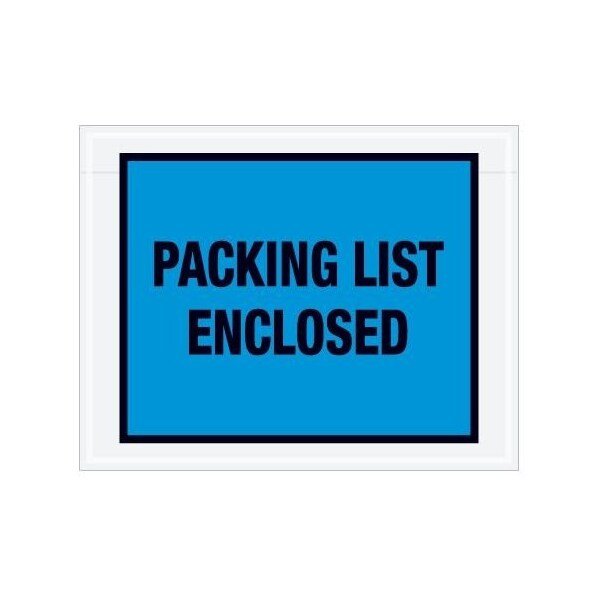 Bubblefast 7 x 5 1/2'' Blue ''Packing List Enclosed'' Envelopes, 1000PK BFPL407 - main