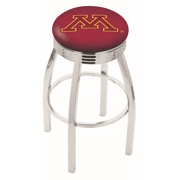 Holland Bar Stool Co 25" Chrome Minnesota Swivel Bar Stool, Accent Ring L8C3C25MinnUn - main