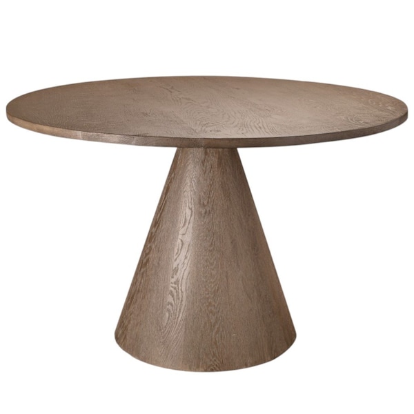 Homeroots 48" Natural Solid Wood Pedestal Base Round Top Dining Table 659075 - main