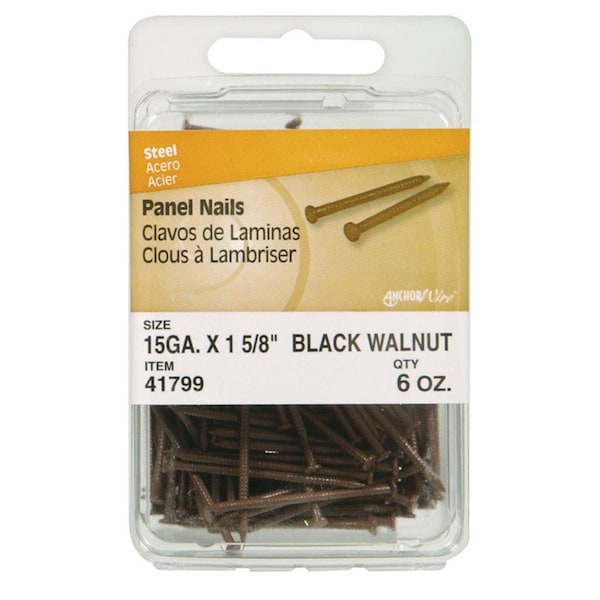 Aceds Common Nail, 1-5/8 in L, Black Walnut Finish, 5 PK 52720 - main