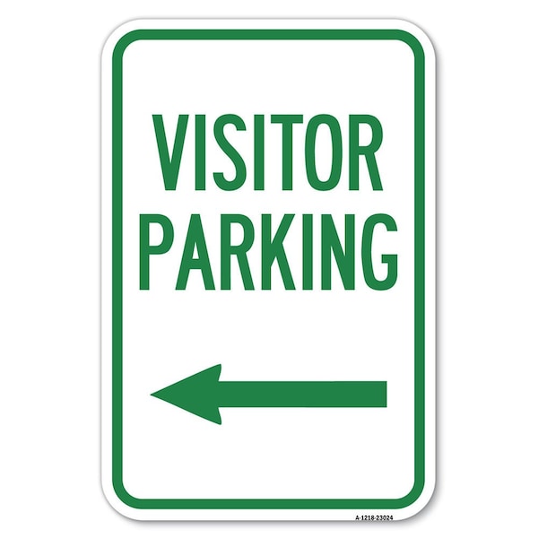 Signmission Reserved Parking Sign Visitor Parking Arrow , 18 Inch X 24 Inch 1 Sign, Heavy Gauge Aluminum A-1824-23024 - main