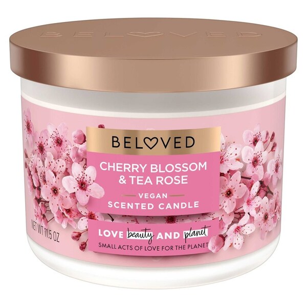 Love Beauty & Planet Beloved Cherry Blossom & Tea Rose 2 Wick Candle, 11.5 Ounce, 6PK 69607837 - main