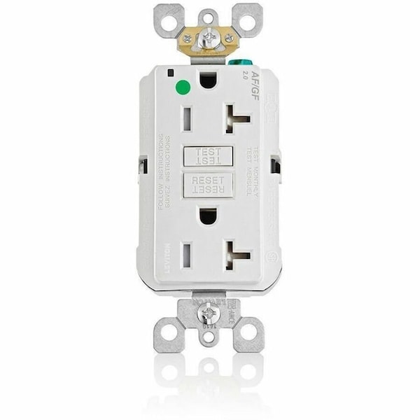 Leviton Receptacle, 20 A, 125V AC, White AGTR2-HGW - main