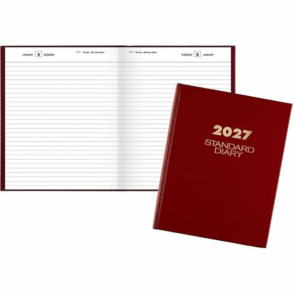 At-A-Glance Standard Diary Daily Diary, 2025 Edition, Medium/College Rule, Red Cover, (200) 9.5 x 7.5 Sheets SD374-13 - main