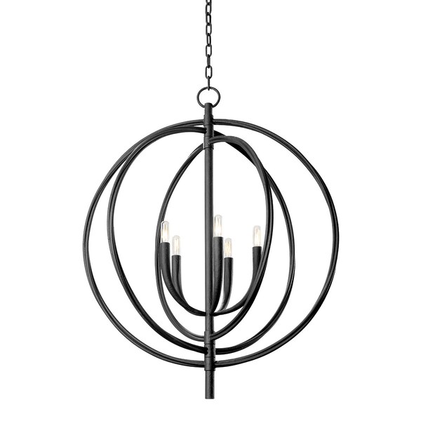 Troy Lighting Fillea 5 Light Pendant 30 In. Black Iron F8830-BI - main