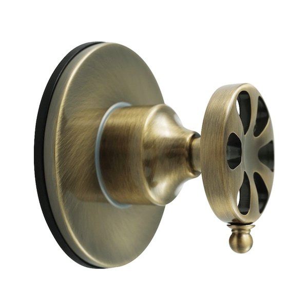 Kingston Brass Single-Handle Three-Way Diverter Valve with Round Trim Kit, Antique Brass KS3033RX - main
