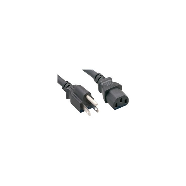 Cable Wholesale Computer / Monitor Power Cord, NEMA 5-15P to C13, 14AWG, 15 Amp, Black, 1 foot 10W2-01201 - main