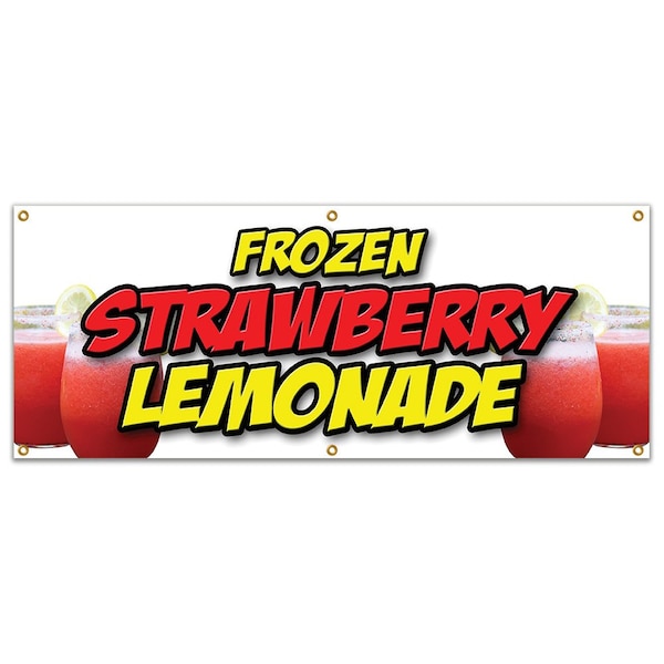 Signmission FROZEN STRAWBERRY LEMONADE BANNER SIGN cold refreshing slushie drink B-72 Frozen Strawberry Lemon - main