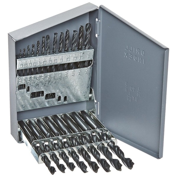 Drill America 21 Piece Tin Coated Jobber Length Drill Bit Set, 1/16" - 3/8" DWD21J-TN-SET - main