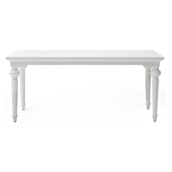 Homeroots 71" White Solid Wood Dining Table 518758 - main