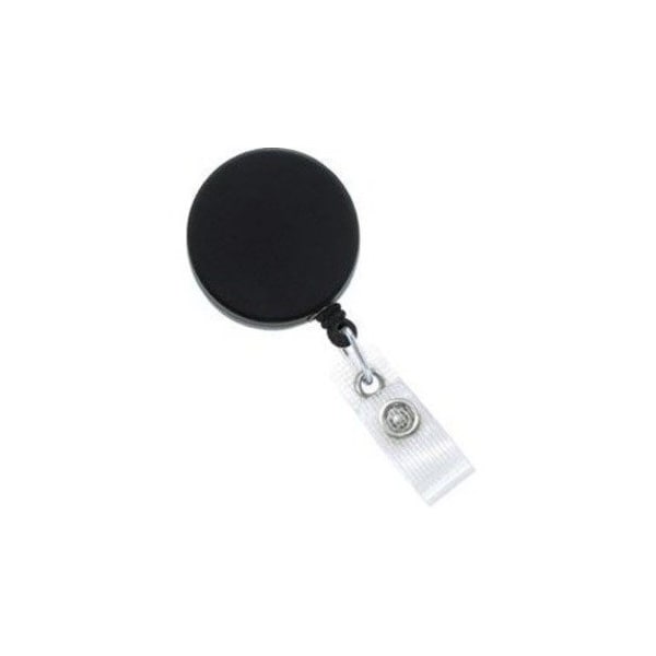 Brady BADGE REEL, BLACK /CHROME, 1-1/2in 38MM, HEAVY-DUTY BADGE REEL, CORD AND REINFORCED VINYL 2120-3300 - main