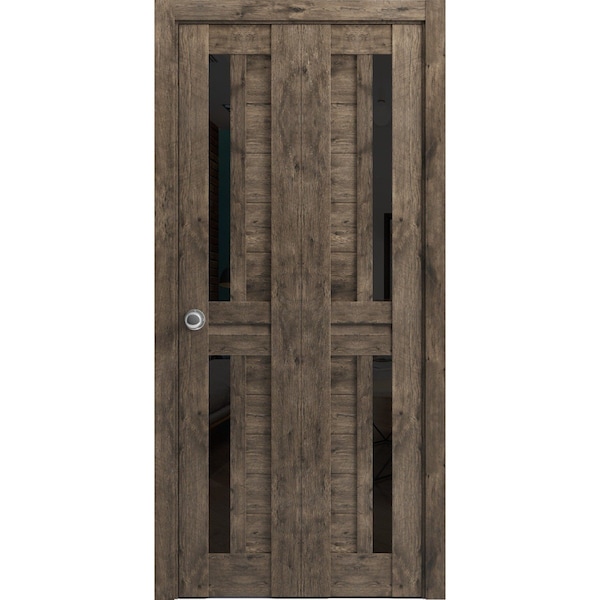 Sartodoors Sliding Closet Bi-fold Doors Oak Solid Core Modern Interior VEREGIO7588BF-AKA-60 x 96 (2* 30x96) - main