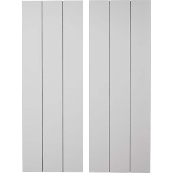 Ekena Millwork Rustic Three Board Joined Board-n-Batten Smooth Faux Wood Shutters w/No Batten, 16 1/2W x 38H, PR SHUBJN16X38SMPR - main