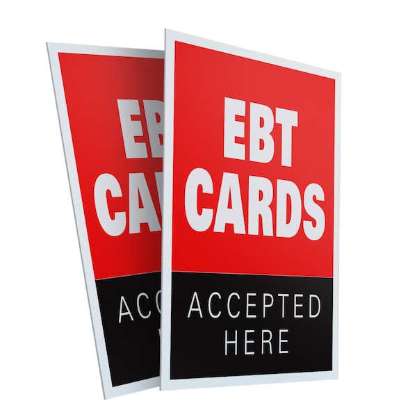 Signmission Ebt Cards, Plastic Signs Only 24 Inch x 36 Inch, Corrugated Plastic, 2PK CSB-2436-2PACK-Ebt Cards - main