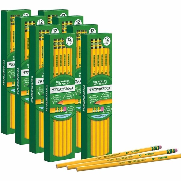Dixon Ticonderoga Woodcase HB No 2 Pencil With Latex-Free Eraser, 96/Pack 13872 - main