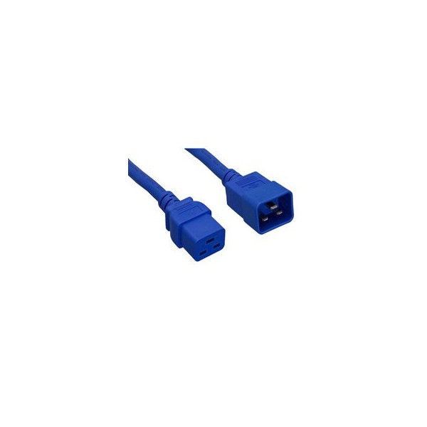 Cable Wholesale Heavy Duty Server Power Extension Cord, Blue, C20 to C19, 12AWG/3C, 20 Amp, 2 foot 10W3-41202BL - main