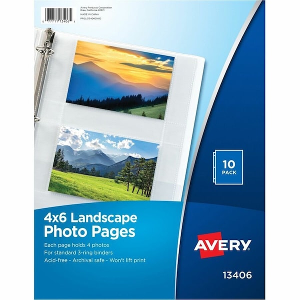 Avery reg Photo Storage Pages, No Color, 10PK AVE13406 - main