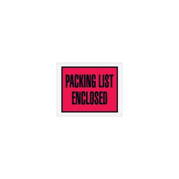 Bubblefast 4 1/2 x 5 1/2'' Red ''Packing List Enclosed'' Envelopes, 1000PK BFPL402 - main
