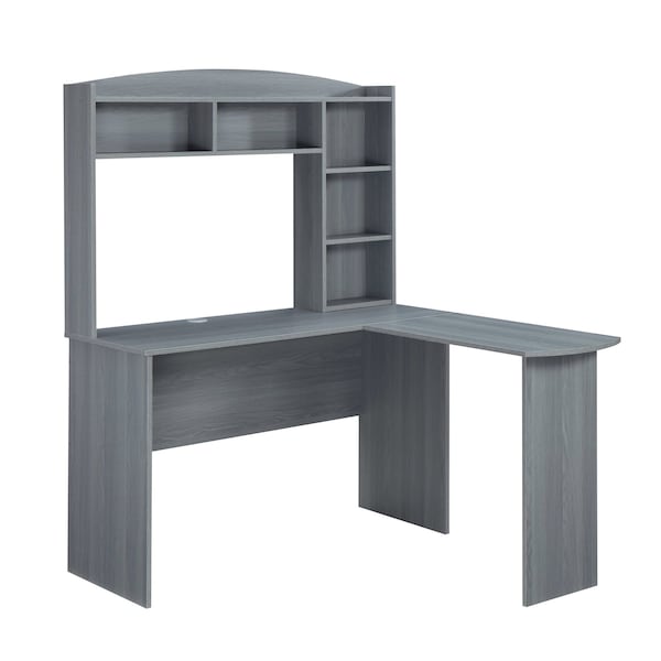 Homeroots 49" Gray Wood L Shape Computer Desk 723777 - main