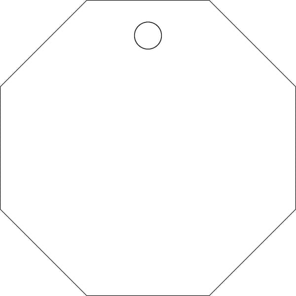 Accuform Tags, 2" Octagon, Engravable Plastic, White, 25/PK TDG237WT - main