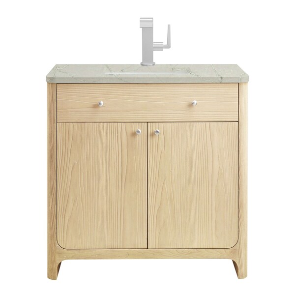 James Martin Vanities Gracyn 36 in. Single Vanity, Coastal Driftwood, w/ 3 CM Victorian Silver Quartz Top D125-V36-CSD-3VSL - main