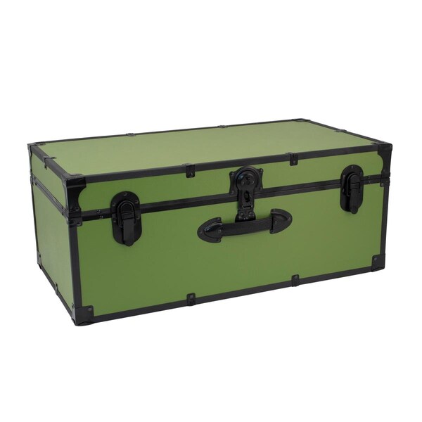 Perfectpillows 30 in. Seward Classic Trunk with Lock, Olive Grove PE2769984 - main