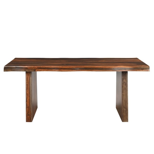Homeroots 74" Dark Brown Solid Wood Dining Table 521832 - main