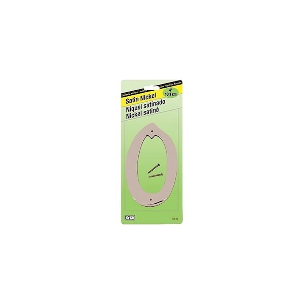 Hy-Ko House Number, Character 0, 4 in H Character, Nickel Character, Zinc SN-40/0 - main