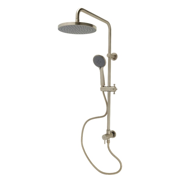 Kingston Brass Wall Mount Rain Drop Shower System with Hand Shower, Brushed Nickel KSG2398D - main