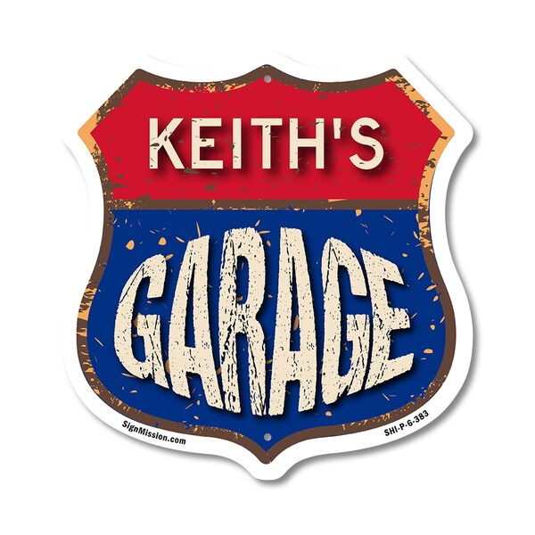 Signmission Keith's Garage, 6 Inch X 6 Inch, Plastic Sign SHI-P-6-383-KEITH - main